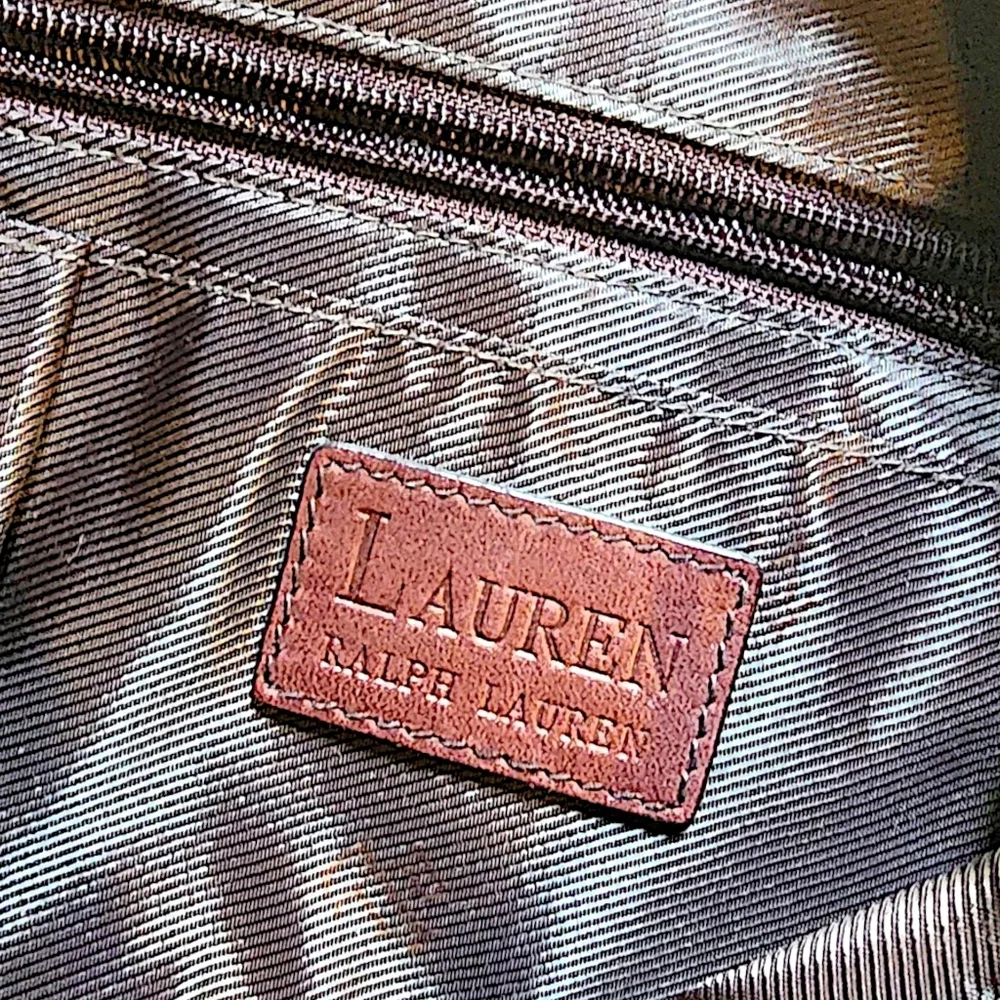 NWOT Lauren Ralph Lauren Chocolate Velvet & Leather Hobo Shoulder Bag
